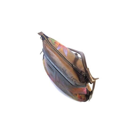 Anuschka Bags Fall Hand Painted Leather Organizer Shoulder Purse - Picture 8 of 12